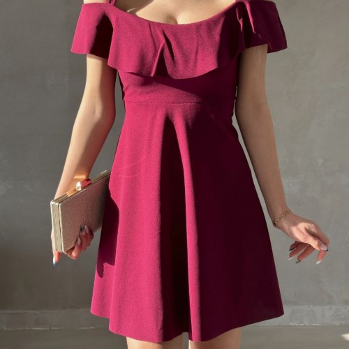 151923 TOPTAN MOR ELBİSE toptan bayan giyim