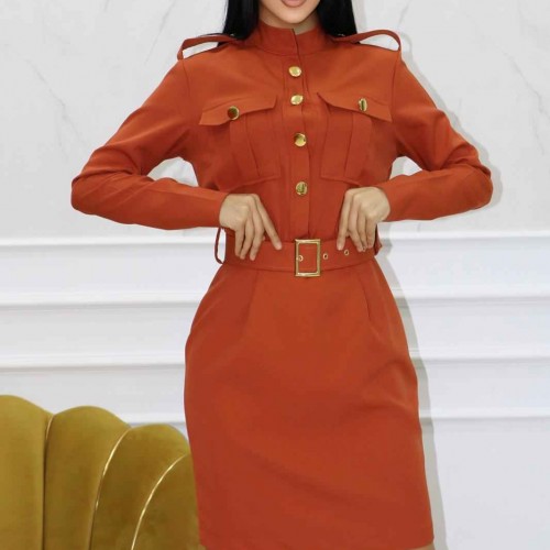 152070 TOPTAN KİREMİT ELBİSE 152070 TOPTAN KİREMİT ELBİSE toptan bayan giyim