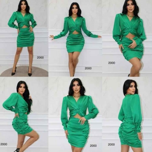 152074 TOPTAN YEŞİL ELBİSE 152074 TOPTAN YEŞİL ELBİSE toptan bayan giyim