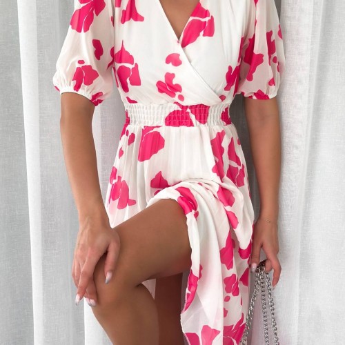 152473 TOPTAN DESENLİ ELBİSE toptan bayan giyim