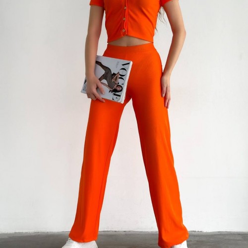 152487 TOPTAN TURUNCU PANTOLON TAKIM toptan bayan giyim