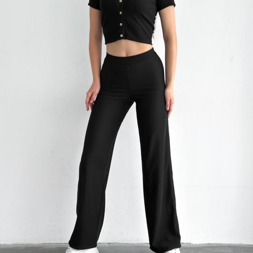 152488 TOPTAN SİYAH PANTOLON TAKIM toptan bayan giyim