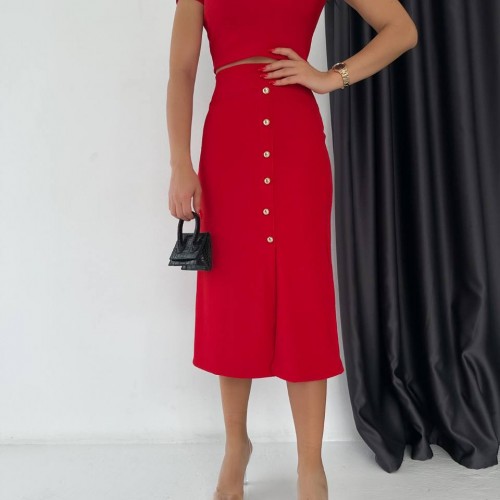 152818 TOPTAN KIRMIZI ETEK TAKIM 152818 TOPTAN KIRMIZI ETEK TAKIM toptan bayan giyim