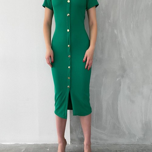 152830 TOPTAN YEŞİL ELBİSE toptan bayan giyim