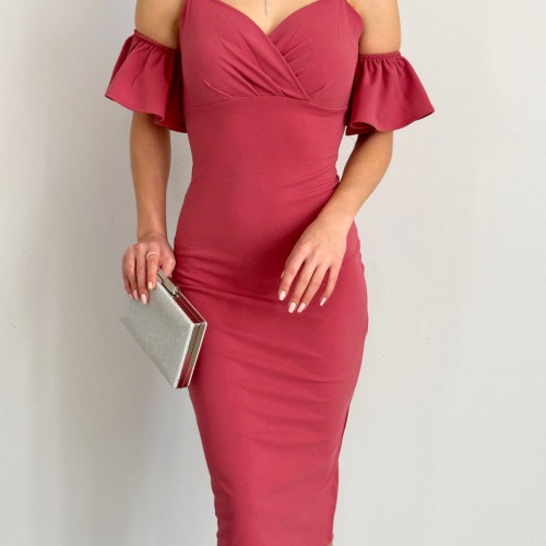 152967 TOPTAN PEMBE ELBİSE toptan bayan giyim