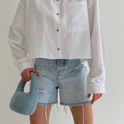 152987 TOPTAN BEYAZ GÖMLEK toptan bayan giyim