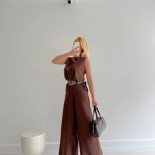 153002 TOPTAN KAHVE ELBİSE toptan bayan giyim