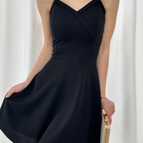 153253 TOPTAN SİYAH ELBİSE toptan bayan giyim