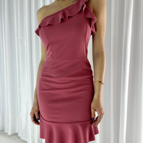 153306 TOPTAN PEMBE ELBİSE toptan bayan giyim