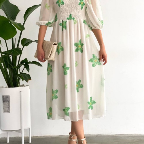 153328 TOPTAN DESENLİ ELBİSE toptan bayan giyim