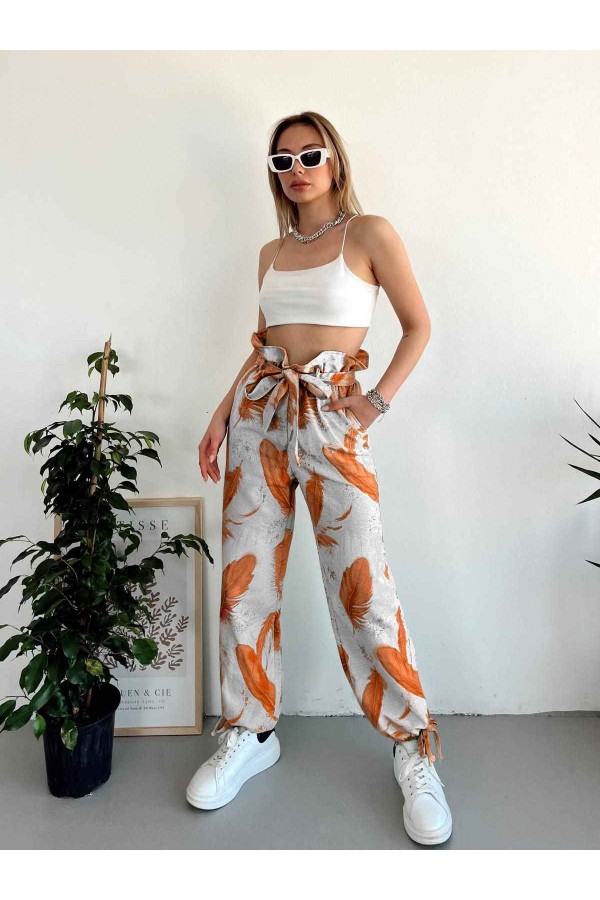153522 patterned TROUSERS