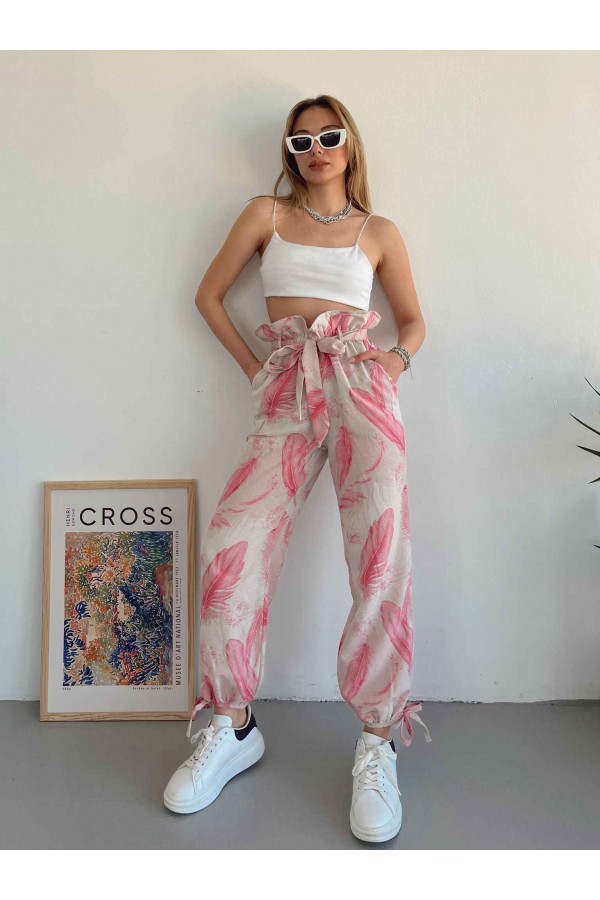 153523 patterned TROUSERS