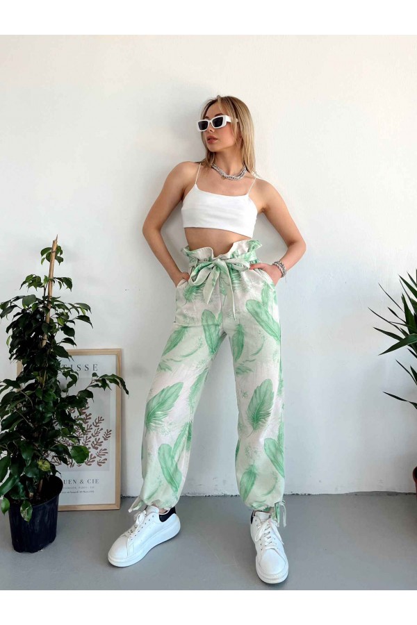 153524 patterned TROUSERS