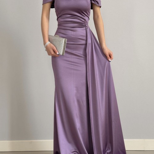 153692 TOPTAN LİLA ELBİSE toptan bayan giyim