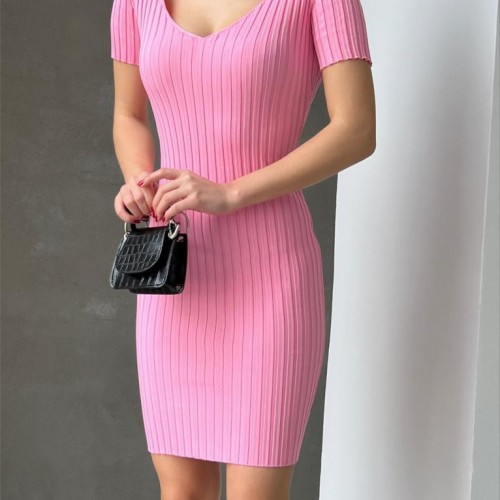 153915 TOPTAN PEMBE ELBİSE toptan bayan giyim