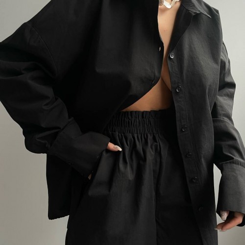 153943 TOPTAN SİYAH ŞORT TAKIM toptan bayan giyim