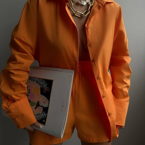 153945 TOPTAN TURUNCU ŞORT TAKIM 153945 TOPTAN TURUNCU ŞORT TAKIM toptan bayan giyim