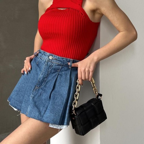 154399 TOPTAN KIRMIZI BLUZ toptan bayan giyim