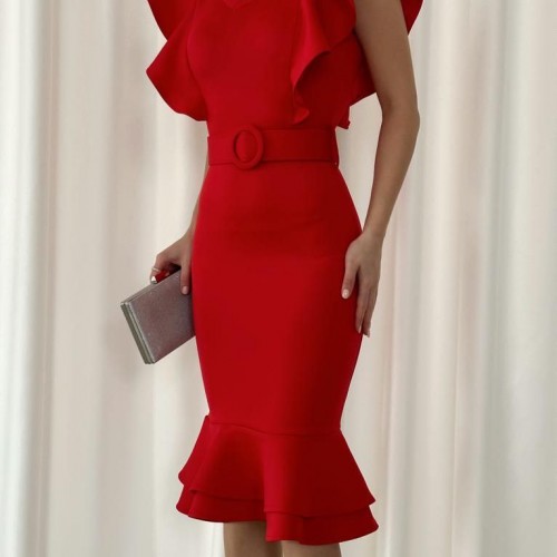 154405 TOPTAN KIRMIZI ELBİSE 154405 TOPTAN KIRMIZI ELBİSE toptan bayan giyim