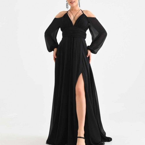 155219 TOPTAN SİYAH ABİYE toptan bayan giyim