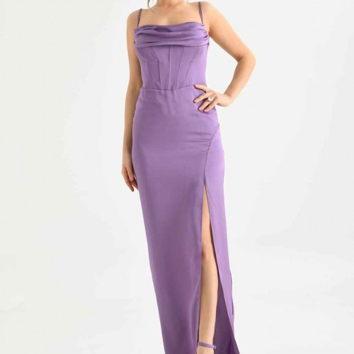 155227 TOPTAN LİLA ABİYE toptan bayan giyim