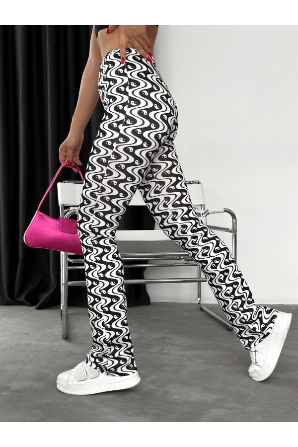 155272 patterned TROUSERS