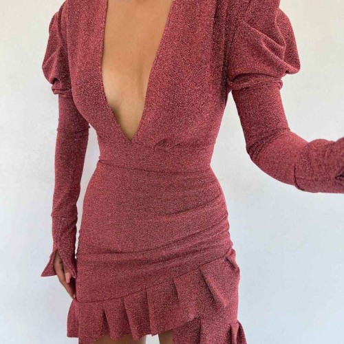 155320 TOPTAN PUDRA ELBİSE toptan bayan giyim