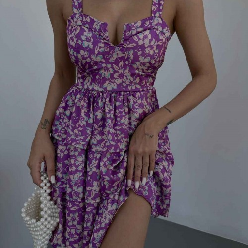 155721 TOPTAN DESENLİ ELBİSE toptan bayan giyim