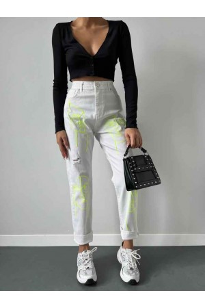155832 patterned TROUSERS