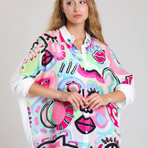 155953 TOPTAN DESENLİ GÖMLEK toptan bayan giyim