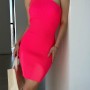 156787 TOPTAN NEON PEMBE ELBİSE toptan bayan giyim