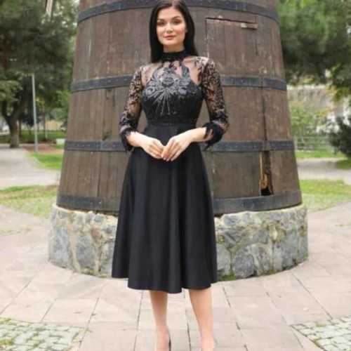 159749 TOPTAN SİYAH ABİYE toptan bayan giyim