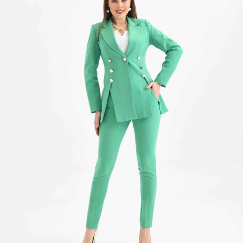 159753 TOPTAN YEŞİL PANTOLON TAKIM toptan bayan giyim