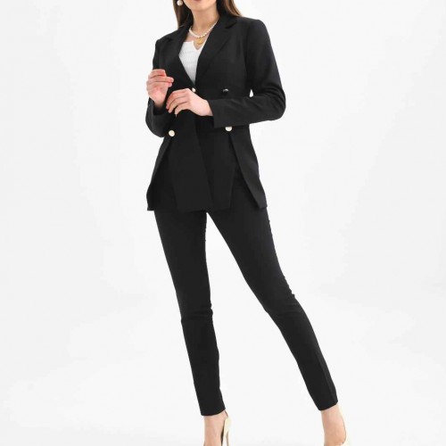 159757 TOPTAN SİYAH PANTOLON TAKIM toptan bayan giyim