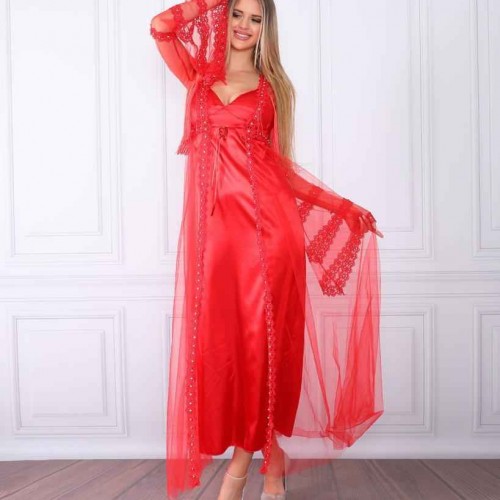 159764 TOPTAN KIRMIZI ABİYE toptan bayan giyim