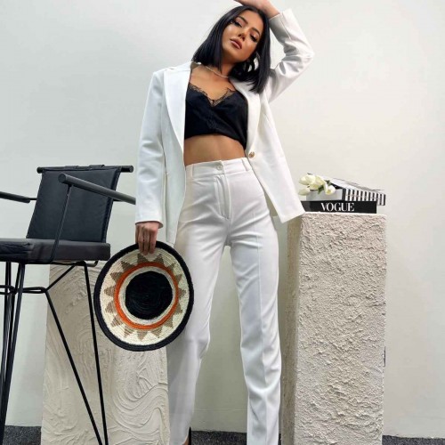 159766 TOPTAN BEYAZ PANTOLON TAKIM toptan bayan giyim