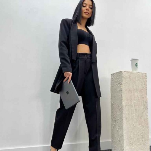 159777 TOPTAN SİYAH PANTOLON TAKIM 159777 TOPTAN SİYAH PANTOLON TAKIM toptan bayan giyim