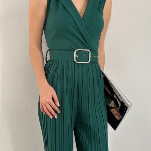 159867 TOPTAN ZÜMRÜT YEŞİL TULUM toptan bayan giyim