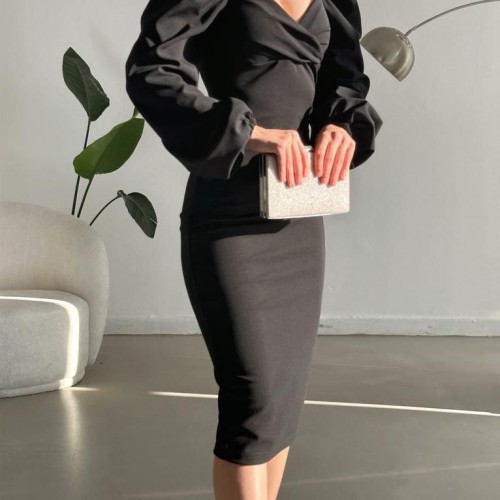 159963 TOPTAN SİYAH ABİYE toptan bayan giyim