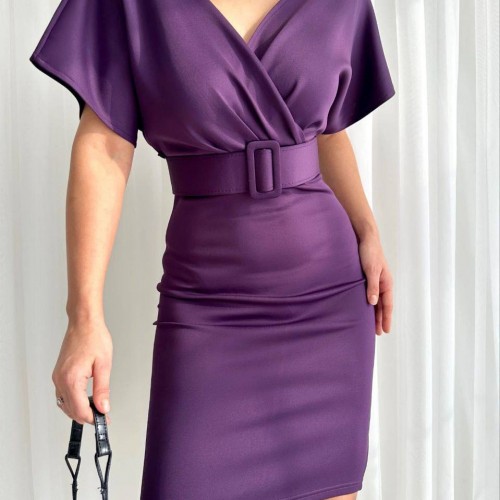 160016 TOPTAN MOR ABİYE toptan bayan giyim