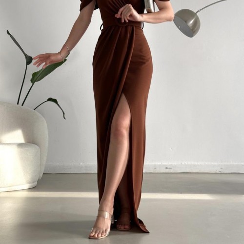 160097 TOPTAN KAHVE ABİYE toptan bayan giyim