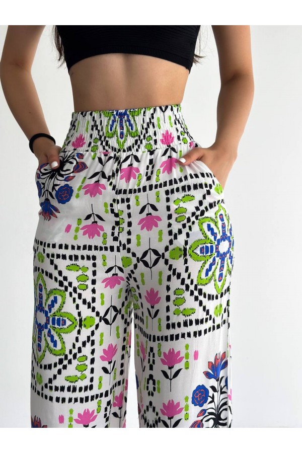170587 patterned TROUSERS