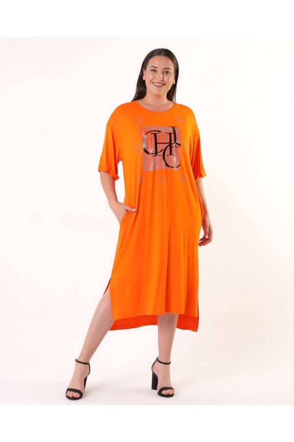 170993 البرتقالي فستان