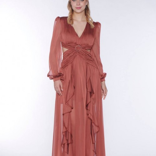 171342 TOPTAN KİREMİT ABİYE toptan bayan giyim