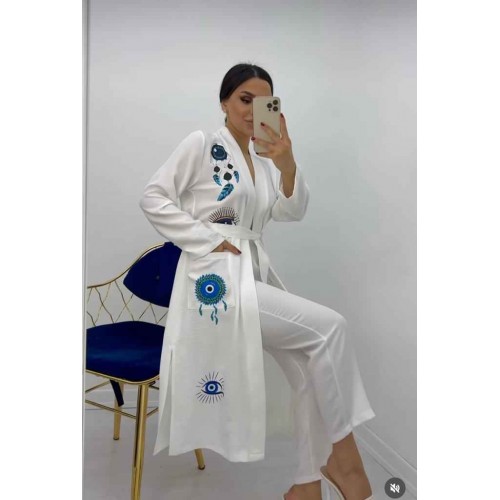 171393 TOPTAN BEYAZ KİMONO