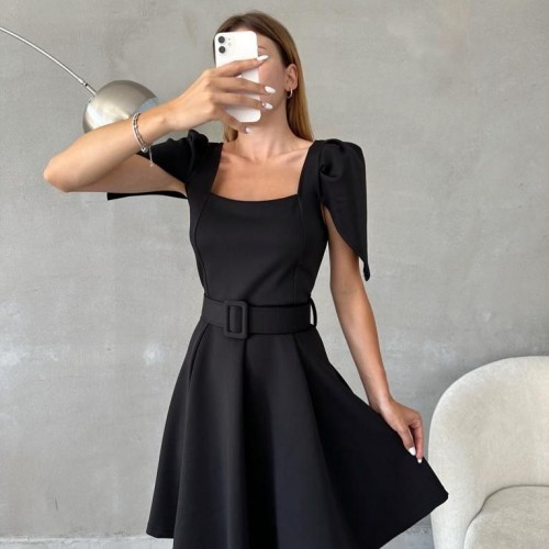 171422 TOPTAN SİYAH ELBİSE toptan bayan giyim