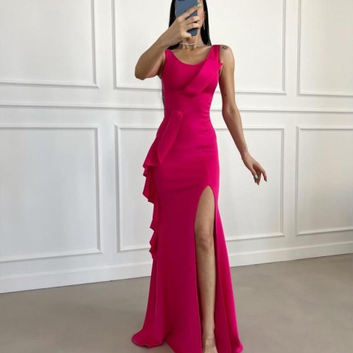 171449 TOPTAN PEMBE ABİYE toptan bayan giyim