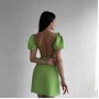 171527 TOPTAN FISTIK YEŞİLİ ELBİSE toptan bayan giyim
