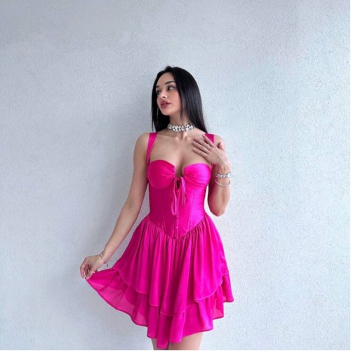 171964 TOPTAN PEMBE ABİYE toptan bayan giyim