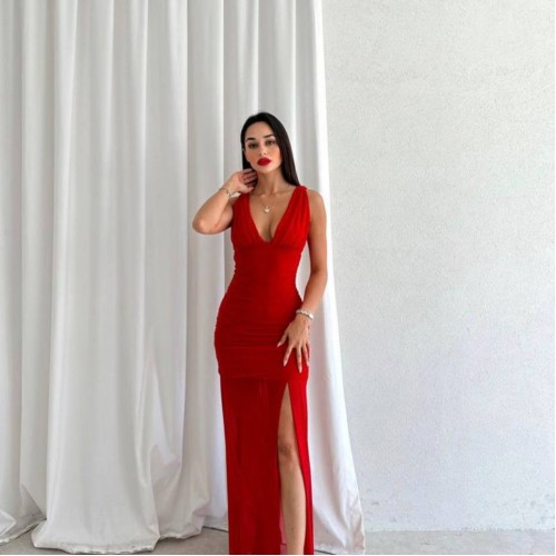 172017 TOPTAN KIRMIZI ABİYE toptan bayan giyim